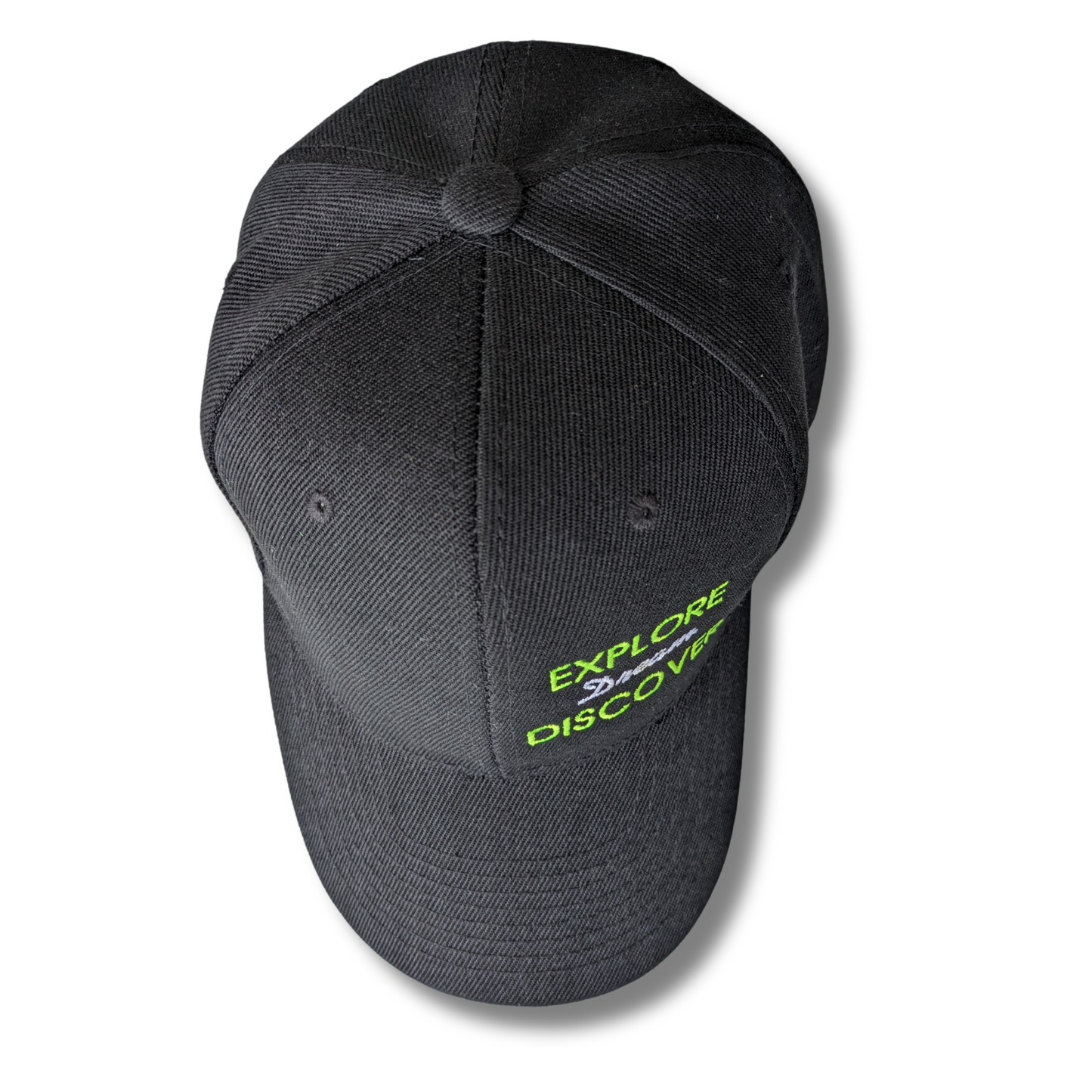 'Explore Dream Discover' // Black Color Polyester Baseball Cap