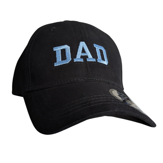 'DAD' Embroidered Baseball Cap (Black)