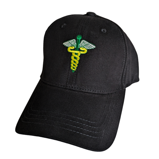 Caduceus Doctor Medical Snake Logo Embroidered Cap